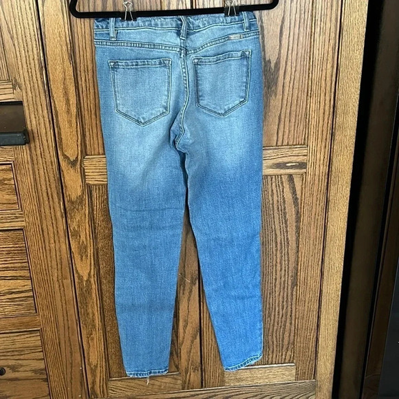 KanCan | Distressed Skinny Jeans with Cheetah peeking through | womens size 3/25 - Picture 4 of 6